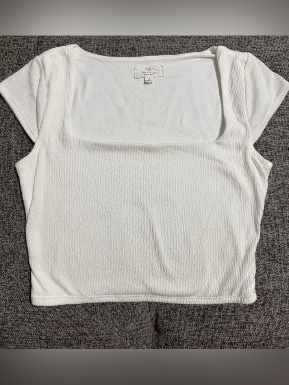 Lively White Square Neck Tank Top